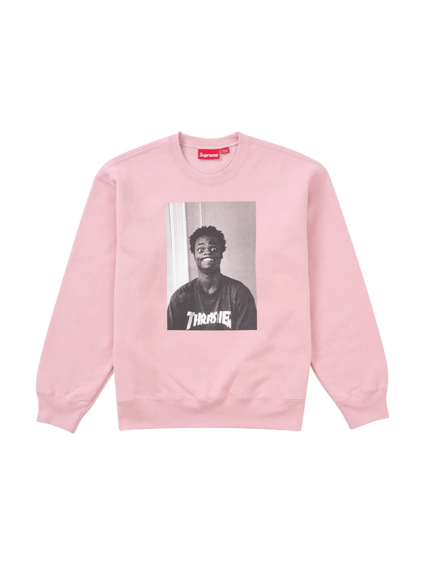 Мужской свитшот с принтом Thrasher Crewneck Supreme — изображение 1 из 2, розовый