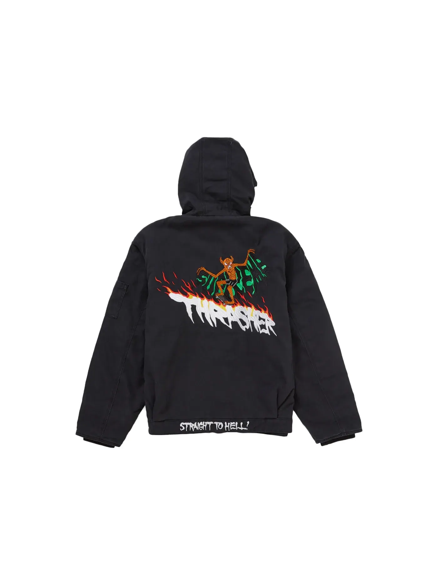 Мужская куртка-бомбер с капюшоном Supreme Thrasher Hooded Work Jacket — изображение 1 из 3, черный