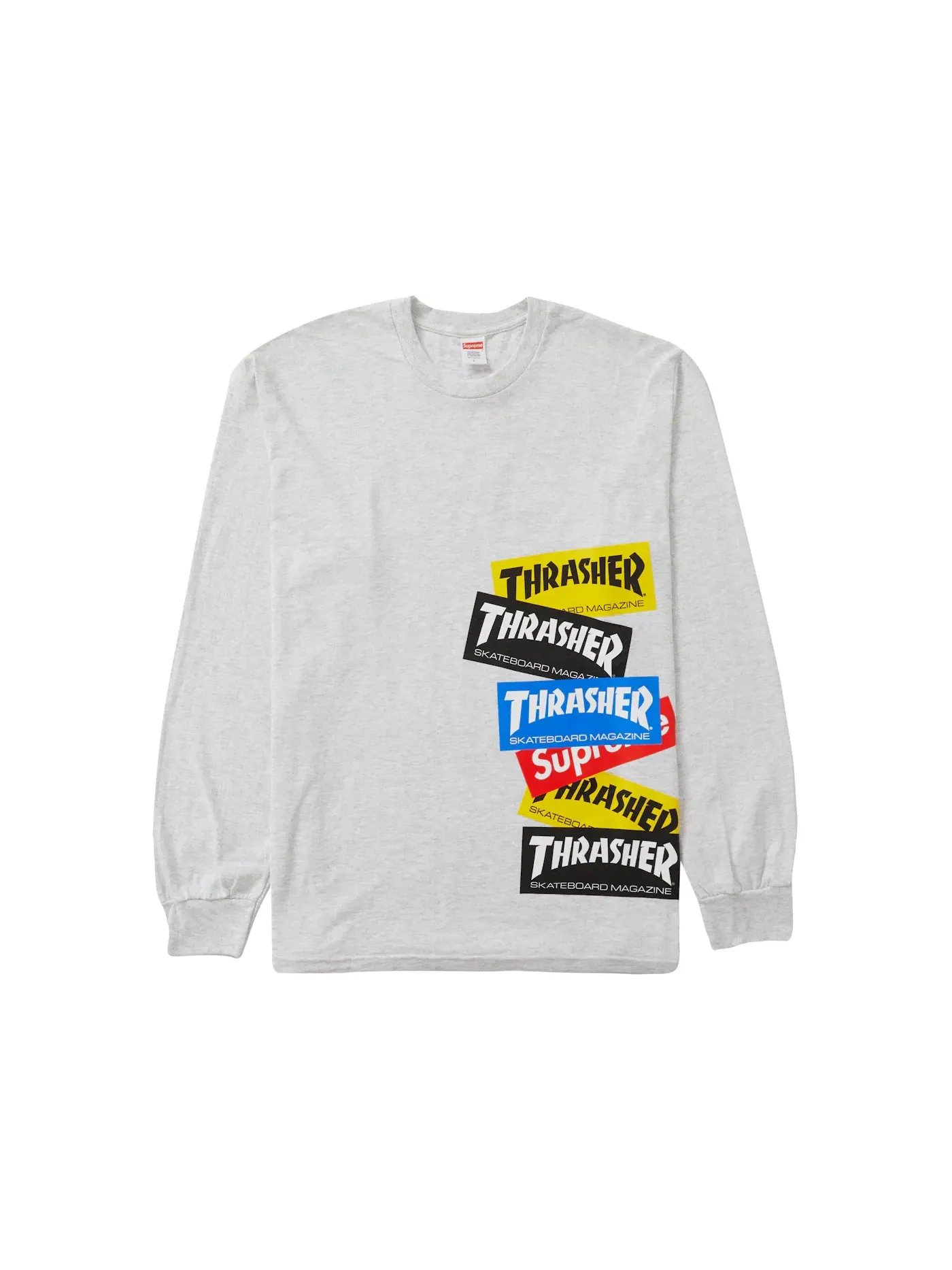 Мужская футболка с длинным рукавом Supreme Thrasher Multi Logo L/S Tee — изображение 1 из 1, серый