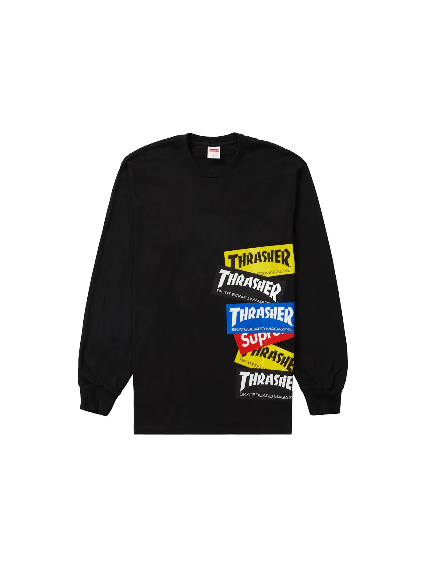 Мужская футболка с длинным рукавом с принтом Tee Supreme — изображение 1 из 1, черный