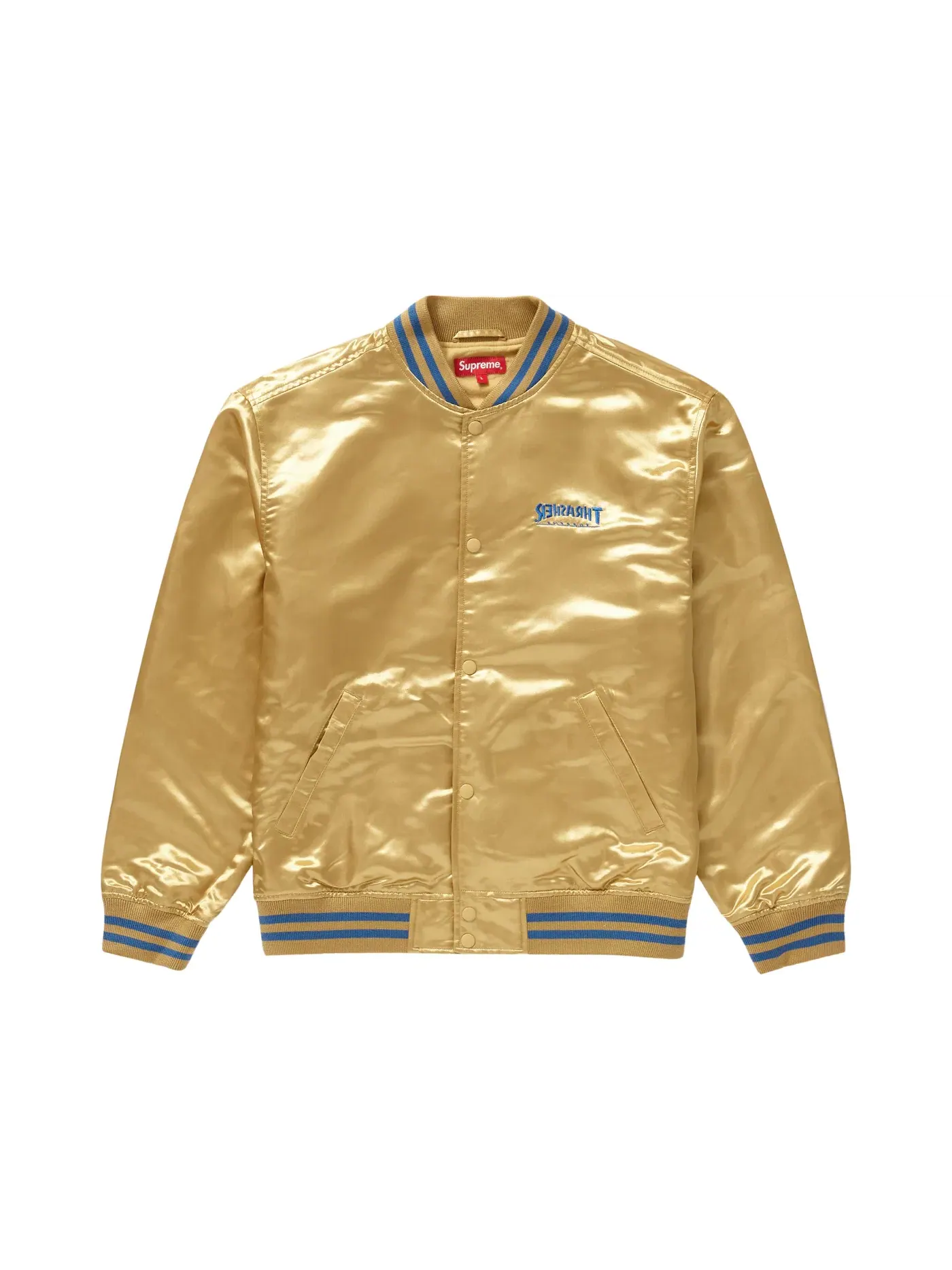 Мужская сатиновая куртка-универсальная Thrasher Supreme — изображение 2 из 3, золото