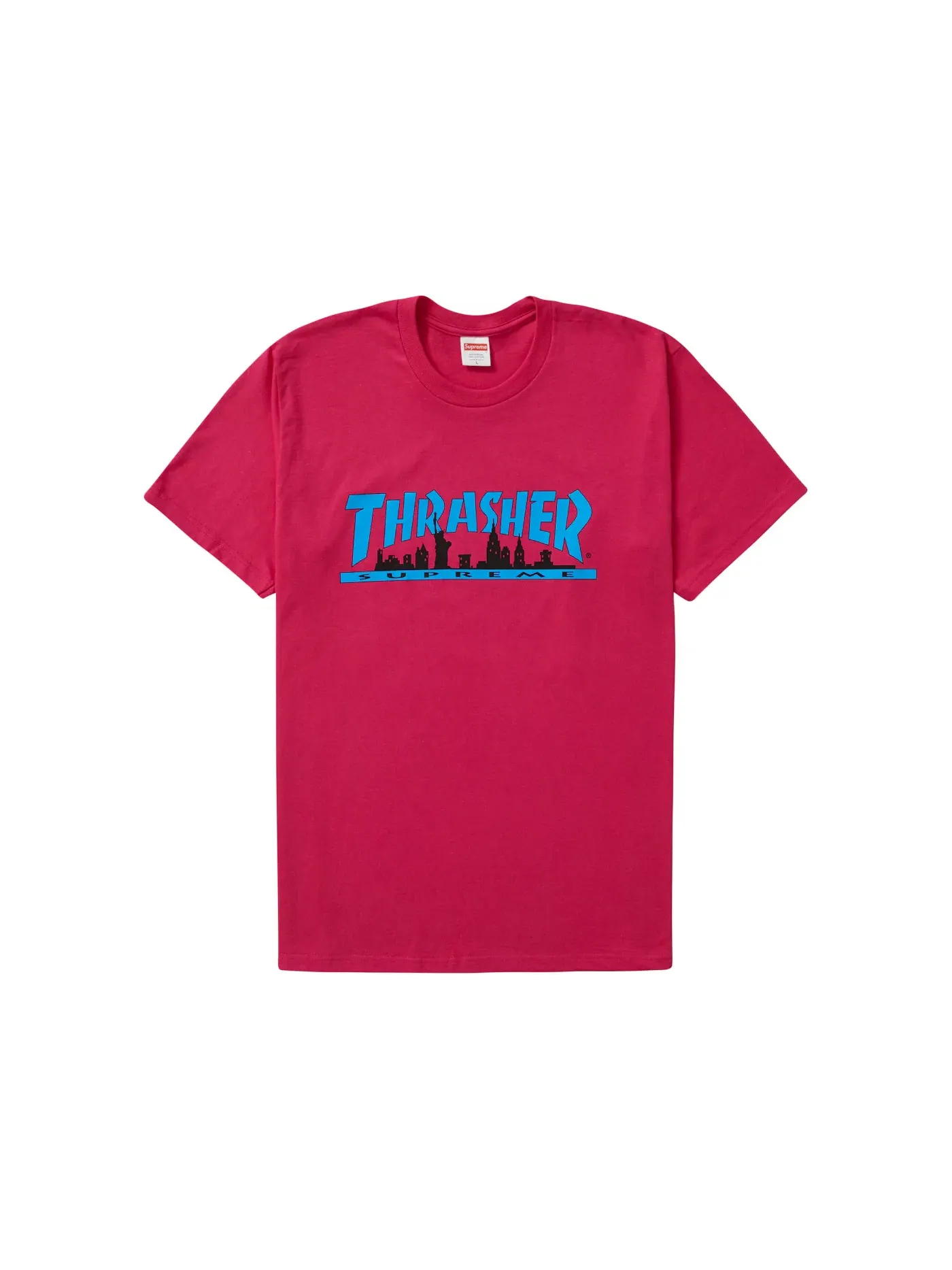Мужская футболка с принтом Supreme Thrasher Skyline Tee — изображение 1 из 1, розовый