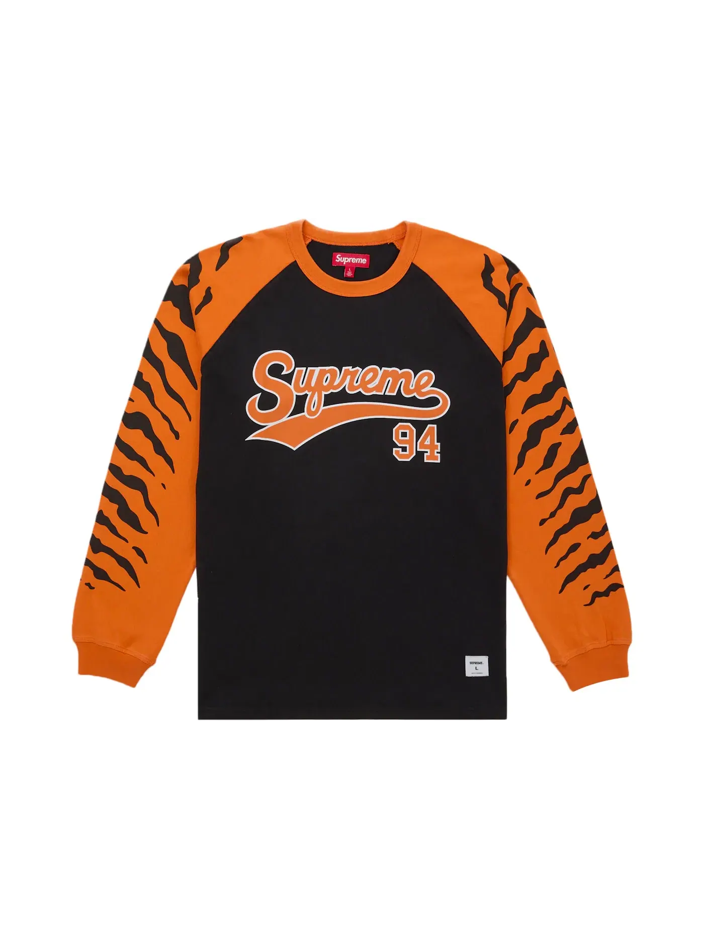 Мужская футболка с длинным рукавом реглан с принтом Tiger Supreme — изображение 1 из 1, черный