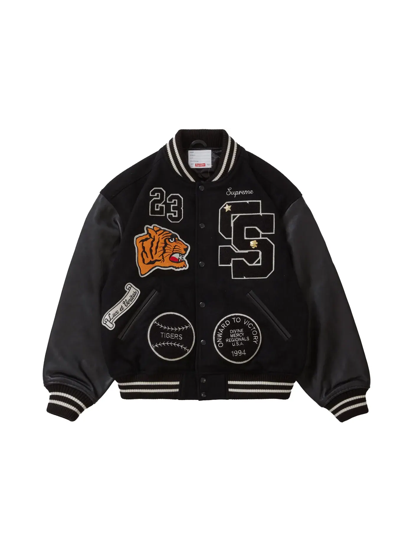 Мужская куртка-бомбер с принтом Tiger Varsity Jacket Supreme