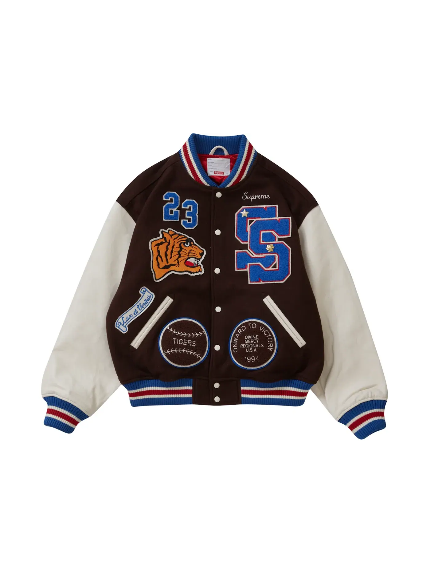 Мужская куртка-бомбер с принтом Jacket Supreme — изображение 1 из 3, коричневый