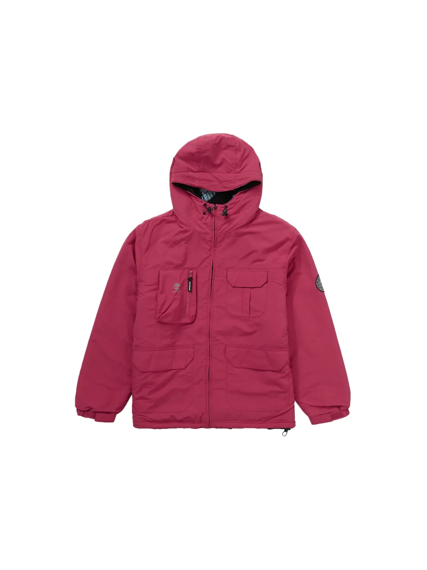 Мужская куртка из рипстопа с принтом Supreme Timberland Reversible Ripstop Jacket — изображение 1 из 4, бордовый