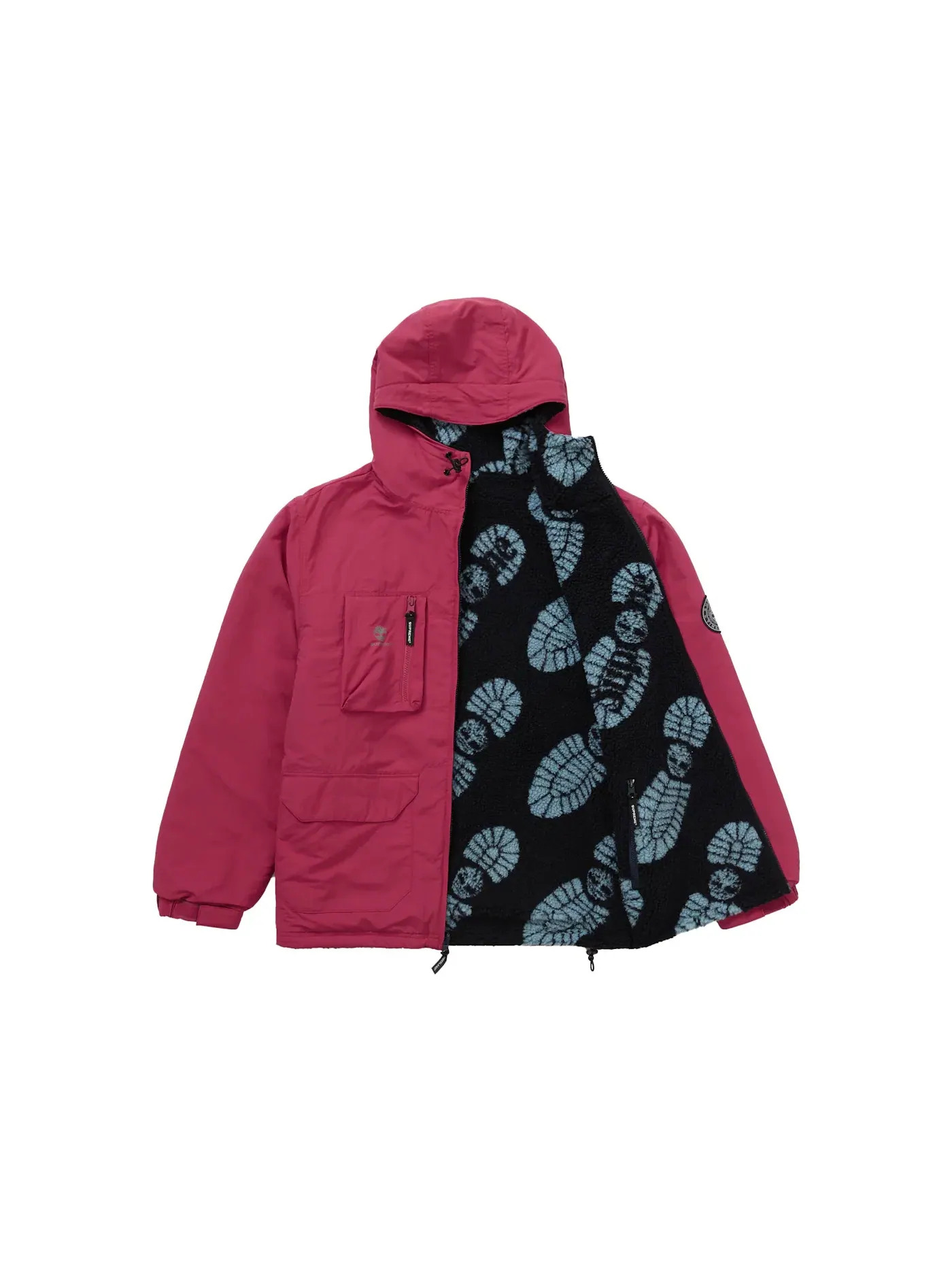 Мужская куртка из рипстопа с принтом Supreme Timberland Reversible Ripstop Jacket — изображение 2 из 4, бордовый