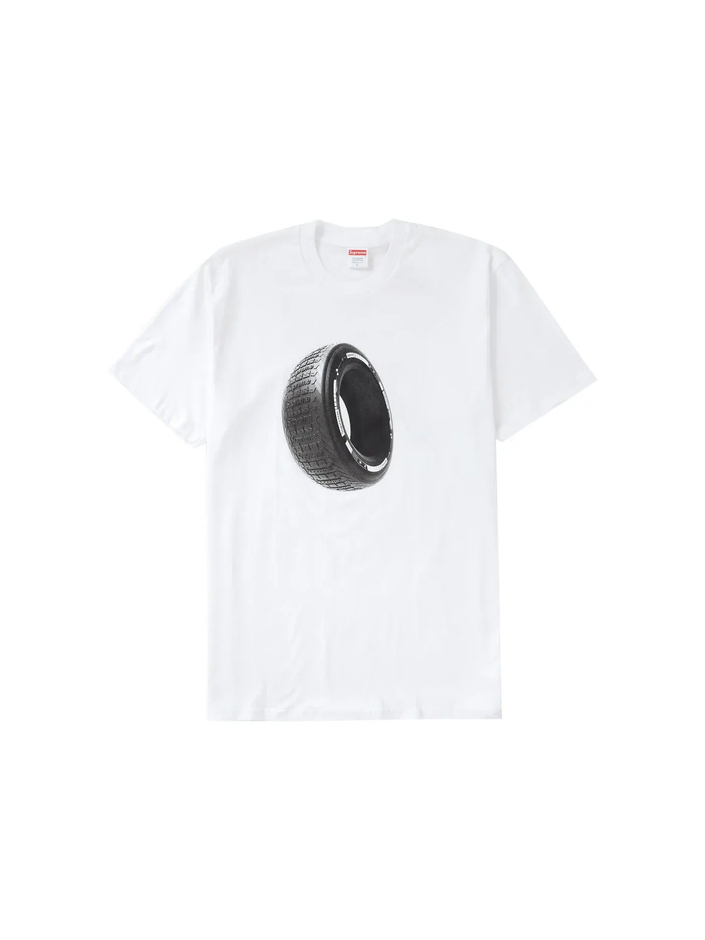 Мужская футболка с принтом Supreme Tire Tee — изображение 1 из 1, белый