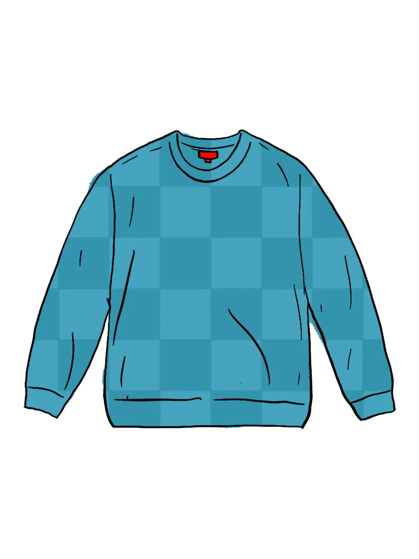 Мужской свитер с принтом Supreme Sweater — изображение 1 из 1, бирюзовый