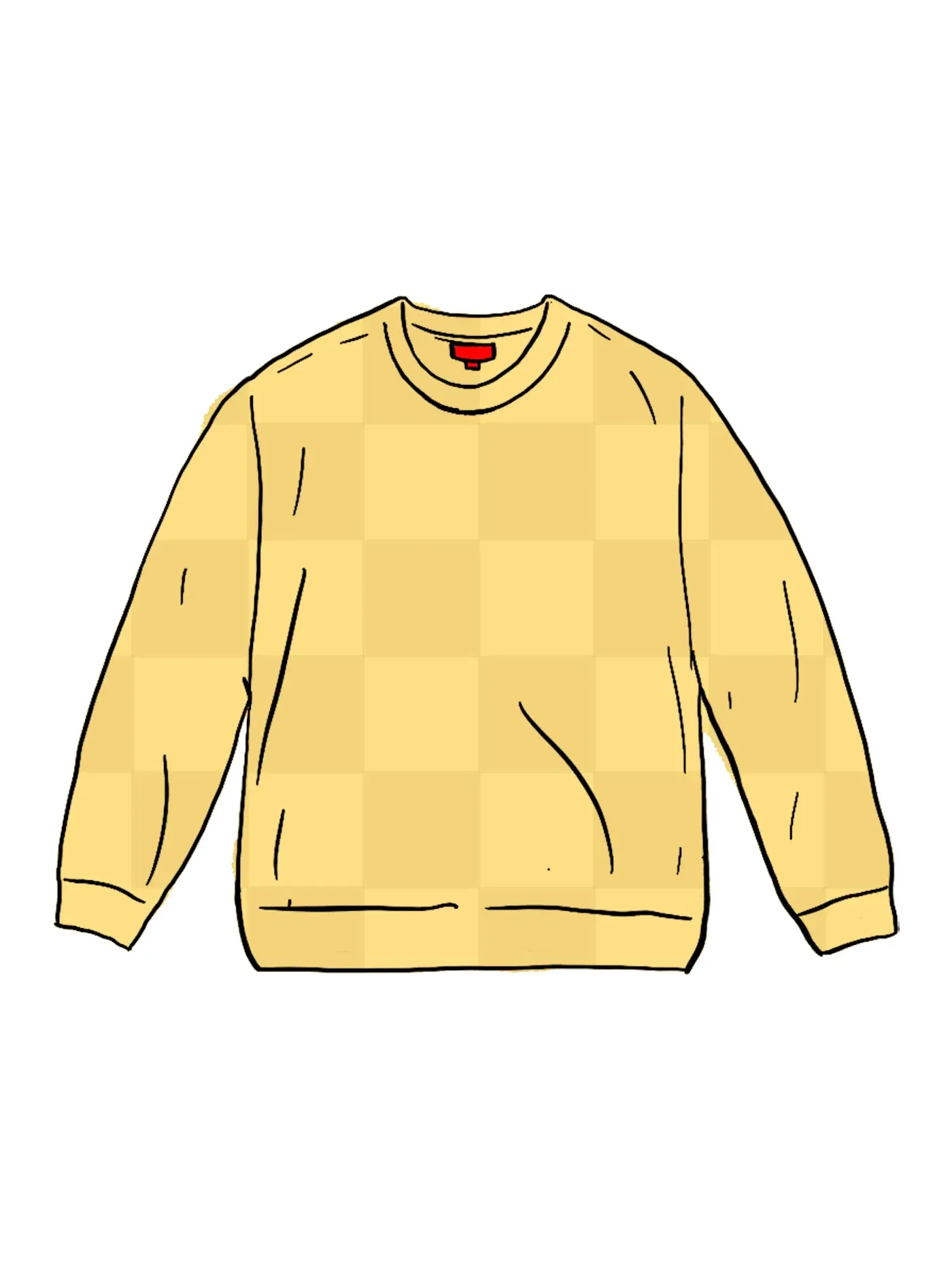 Мужской свитер с шахматным принтом Supreme Tonal Checkerboard Small Box Sweater — изображение 1 из 1, желтый