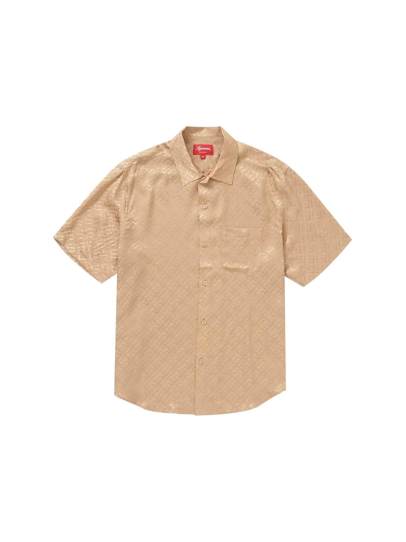 Мужская рубашка с принтом Supreme Tonal Monogram — изображение 1 из 1, бежевый