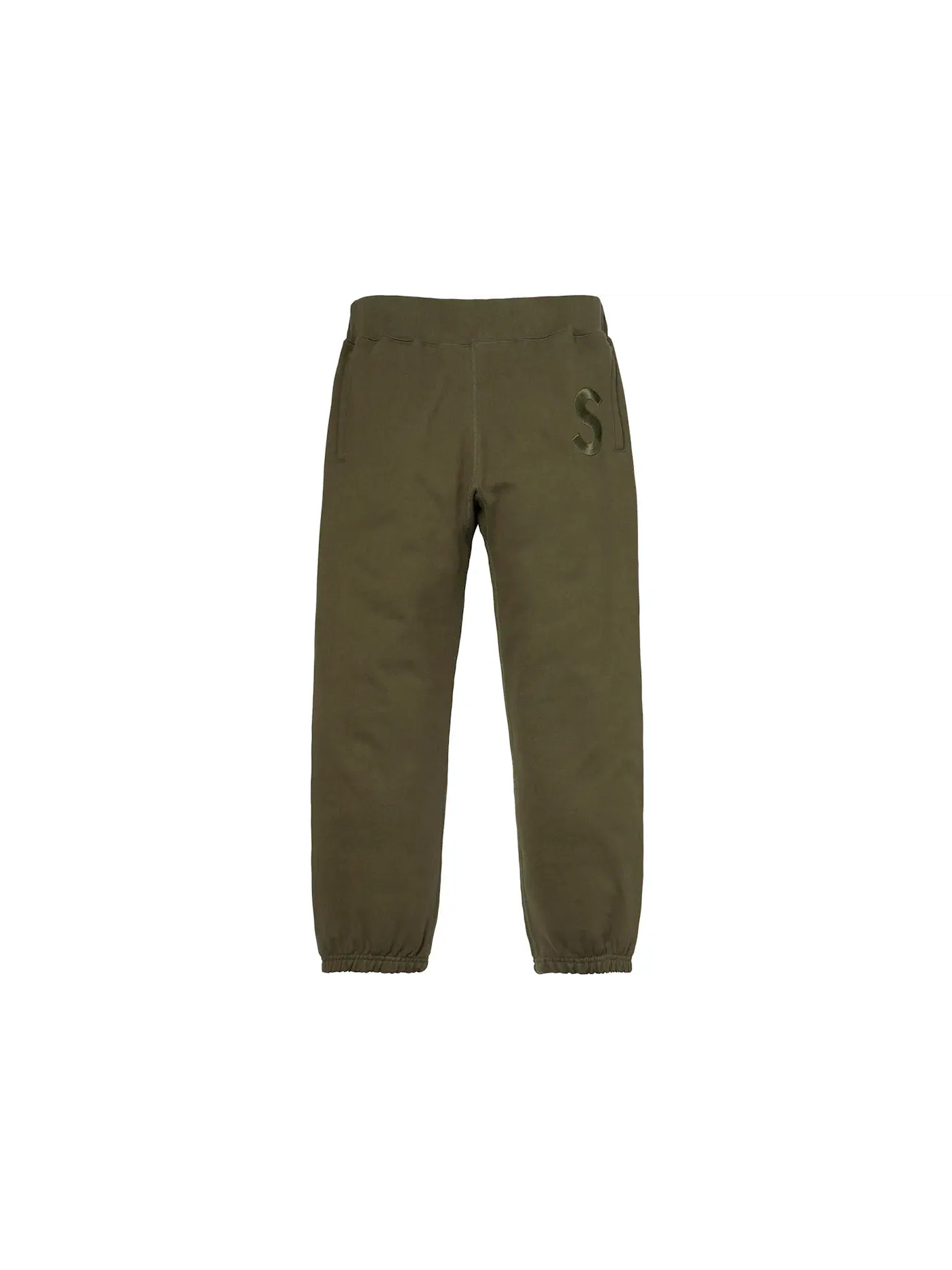 Мужские спортивные штаны с принтом Supreme Sweatpant — изображение 1 из 1, темный оливковый