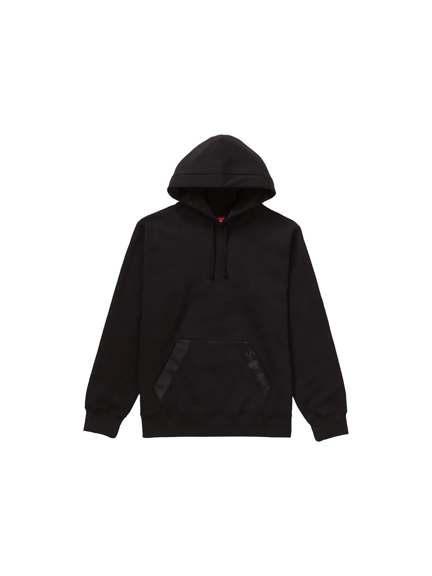 Мужской худи с тканой тесьмой Supreme Hooded Sweatshirt — изображение 1 из 1, черный