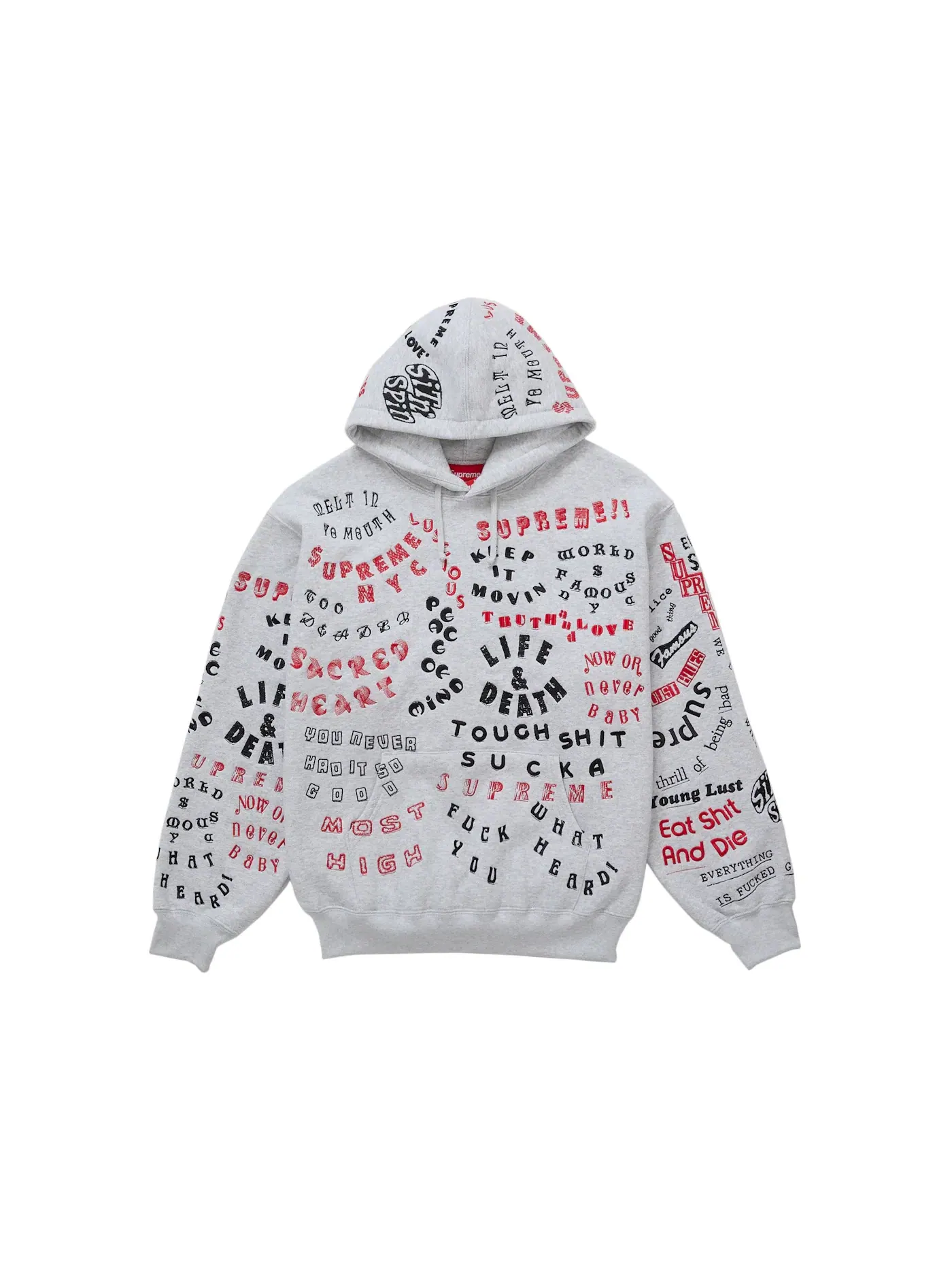 Мужской худи с капюшоном Supreme Sweatshirt — изображение 1 из 2, серый