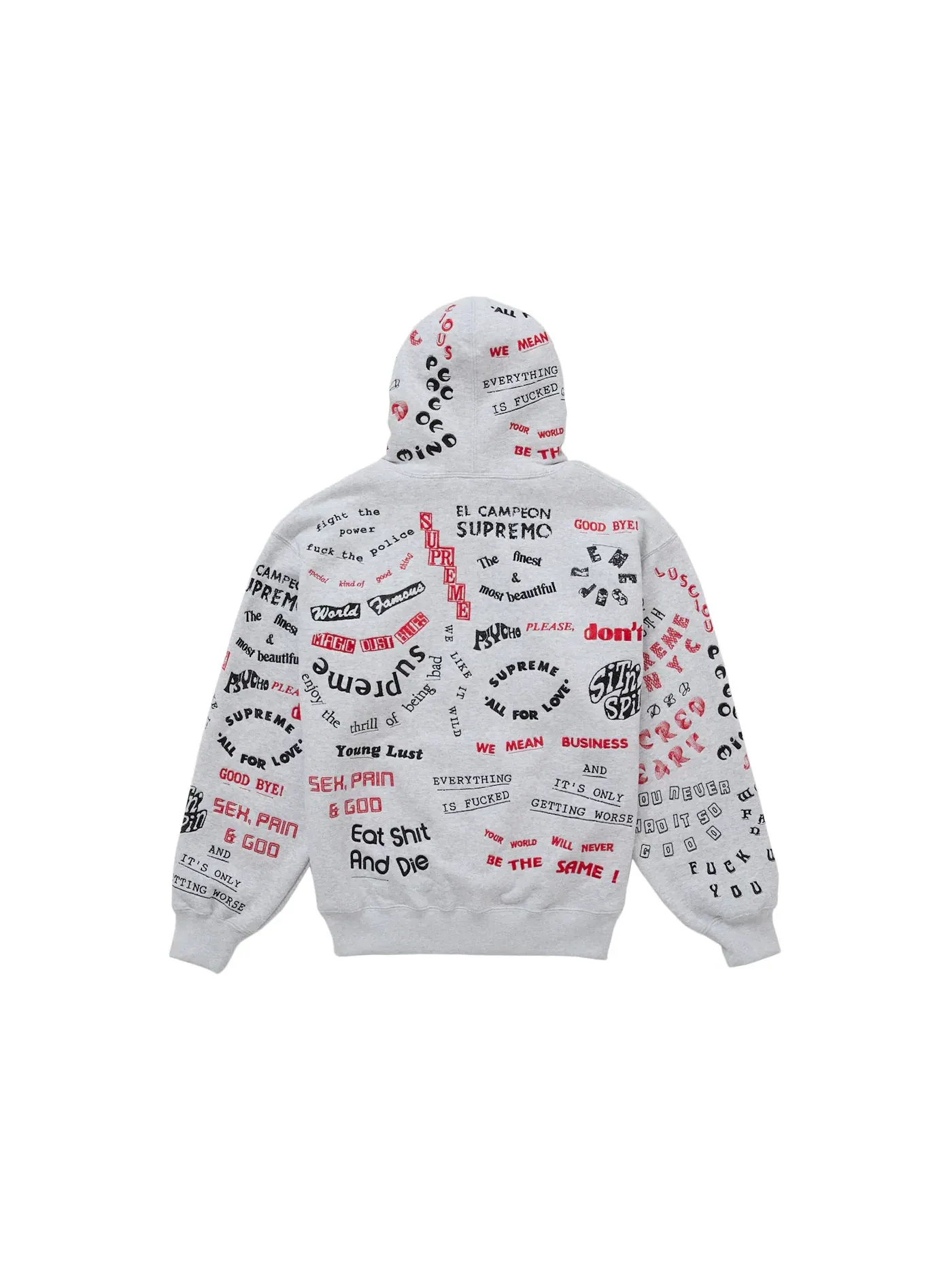 Мужской худи с капюшоном Supreme Sweatshirt — изображение 2 из 2, серый