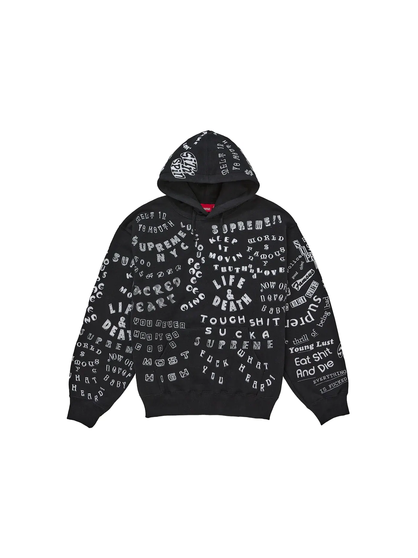 Мужской худи с принтом Too Deadly Supreme — изображение 1 из 2, черный