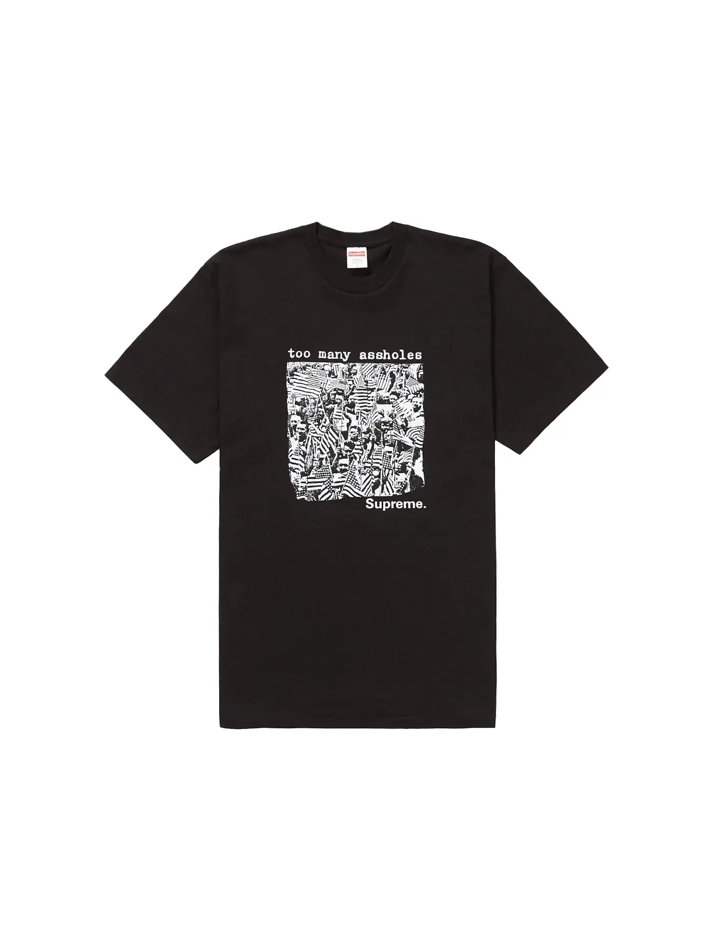 Мужская футболка с принтом Supreme Too Many Assholes Tee — изображение 1 из 1, черный