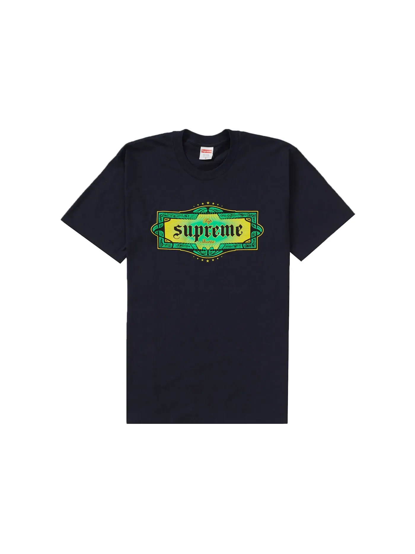 Мужская футболка с принтом Supreme Top Shotta Tee — изображение 1 из 1, темно-синий