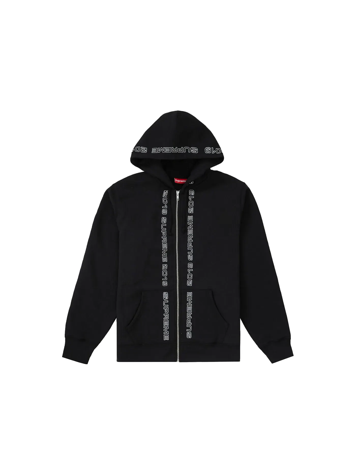 Мужская худи на молнии Supreme Zip Up Sweatshirt — изображение 1 из 1, черный