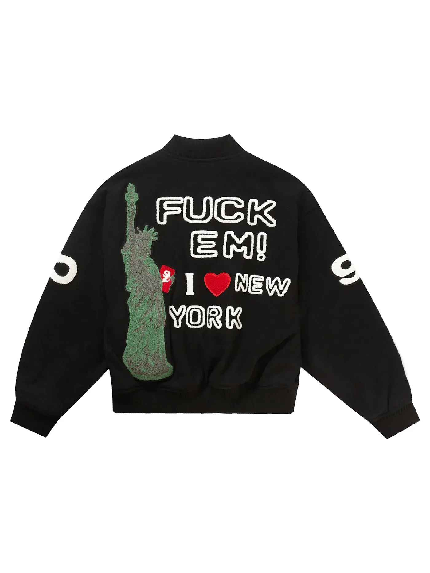 Мужская куртка-бомбер с вышивкой Supreme Tourist Varsity Jacket — изображение 3 из 3, черный
