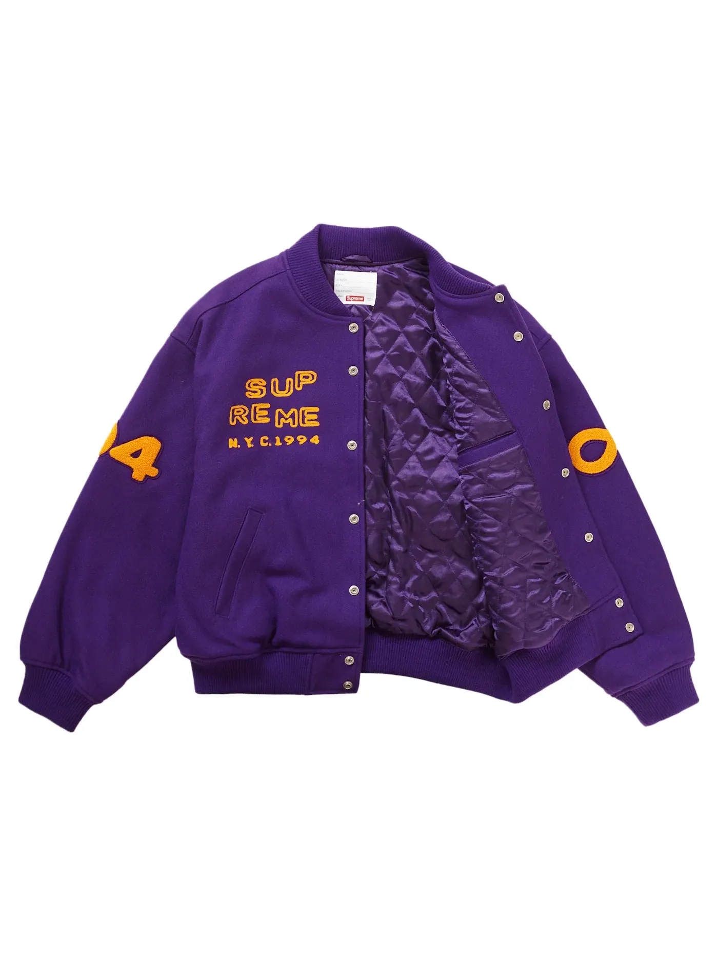 Мужская куртка-бомбер Supreme Tourist Varsity Jacket — изображение 2 из 2, фиолетовый