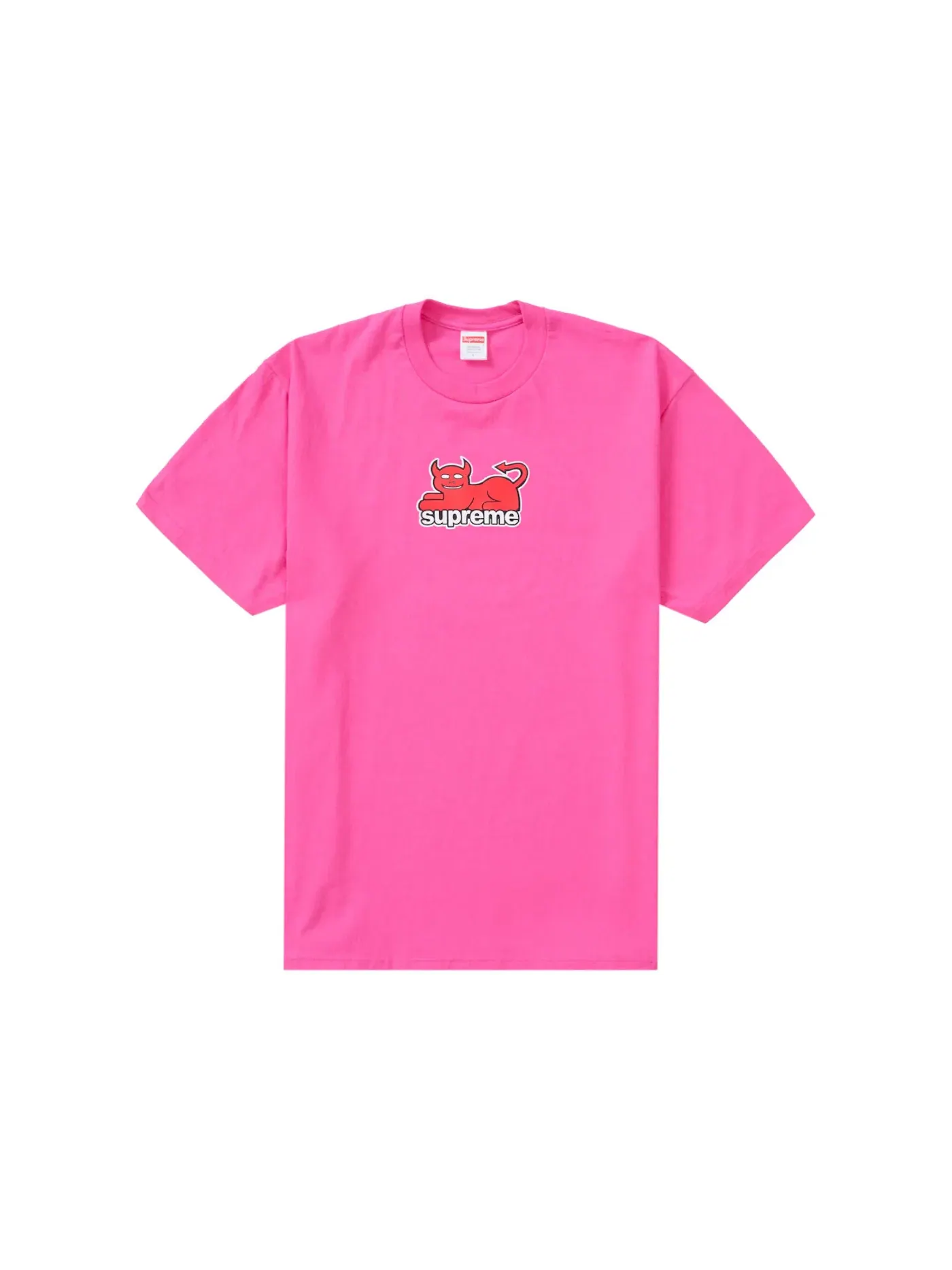 Мужская футболка с принтом Supreme Toy Machine Devil Cat Tee — изображение 1 из 1, фуксия