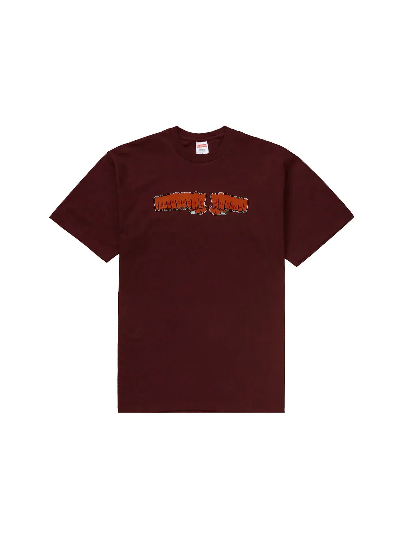 Мужская футболка с принтом Supreme Toy Machine Fist Tee — изображение 1 из 1, красный