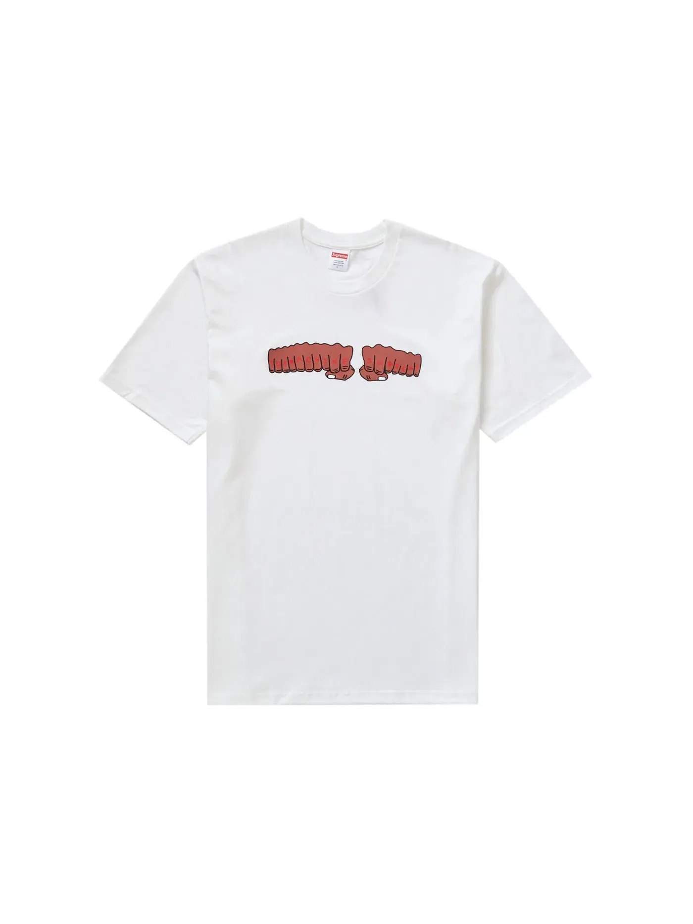 Мужская футболка с принтом Supreme Toy Machine Fist Tee — изображение 1 из 1, белый