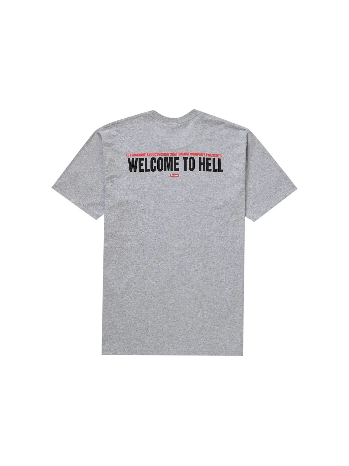 Мужская футболка с принтом Welcome To Hell Supreme — изображение 2 из 2, серый