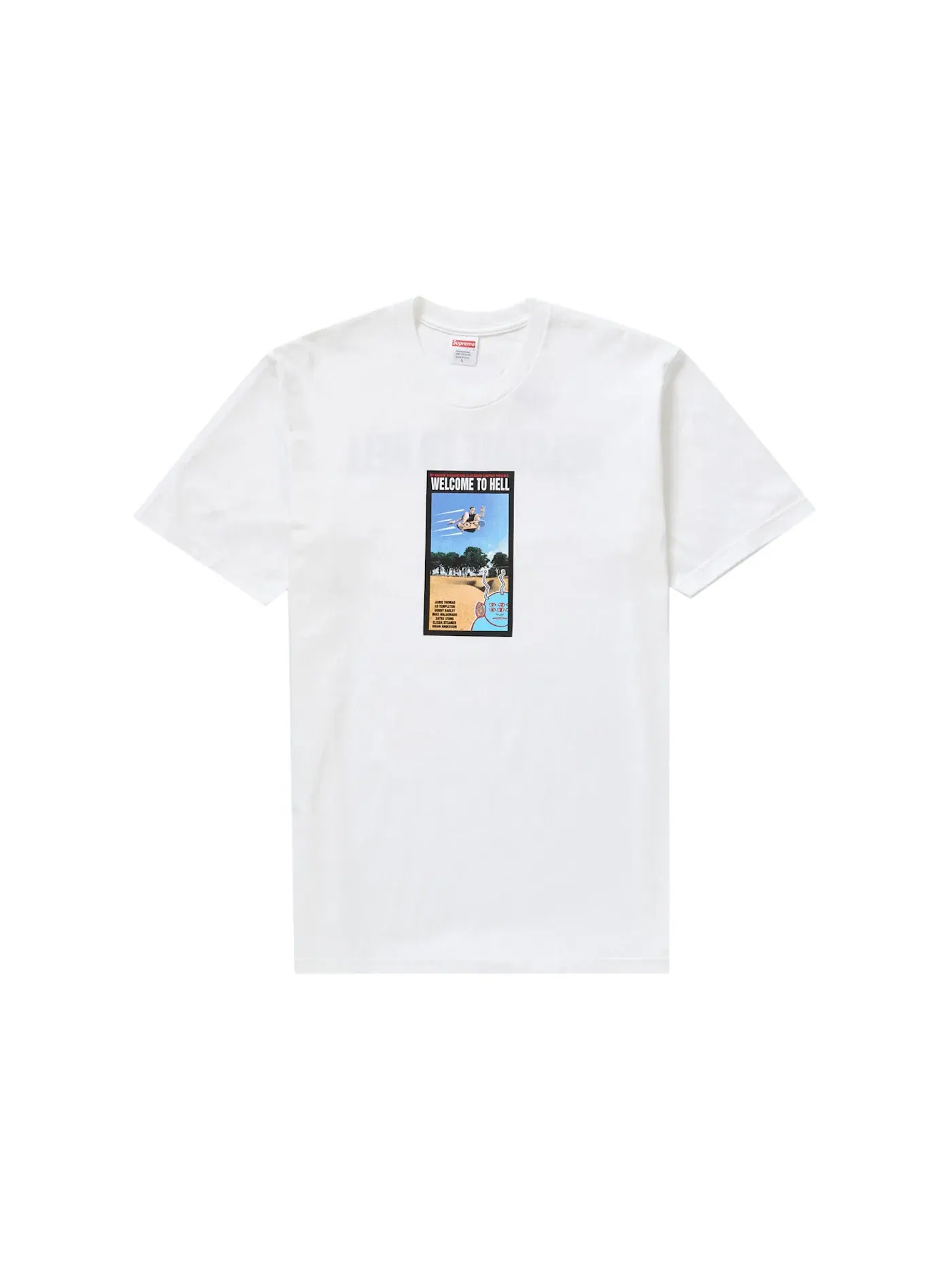 Мужская футболка с принтом Supreme Toy Machine Welcome To Hell Tee — изображение 1 из 2, белый