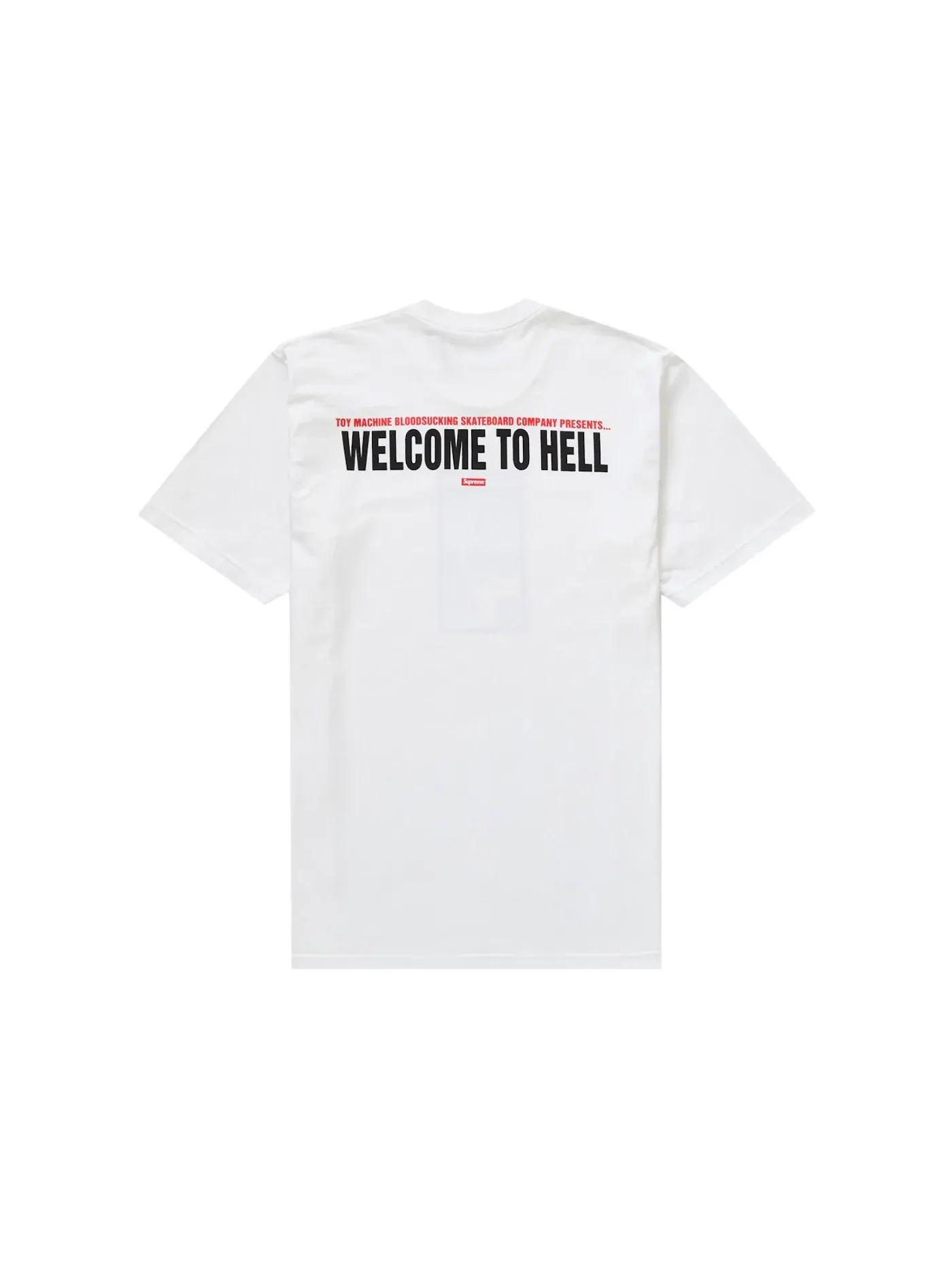 Мужская футболка с принтом Supreme Toy Machine Welcome To Hell Tee — изображение 2 из 2, белый