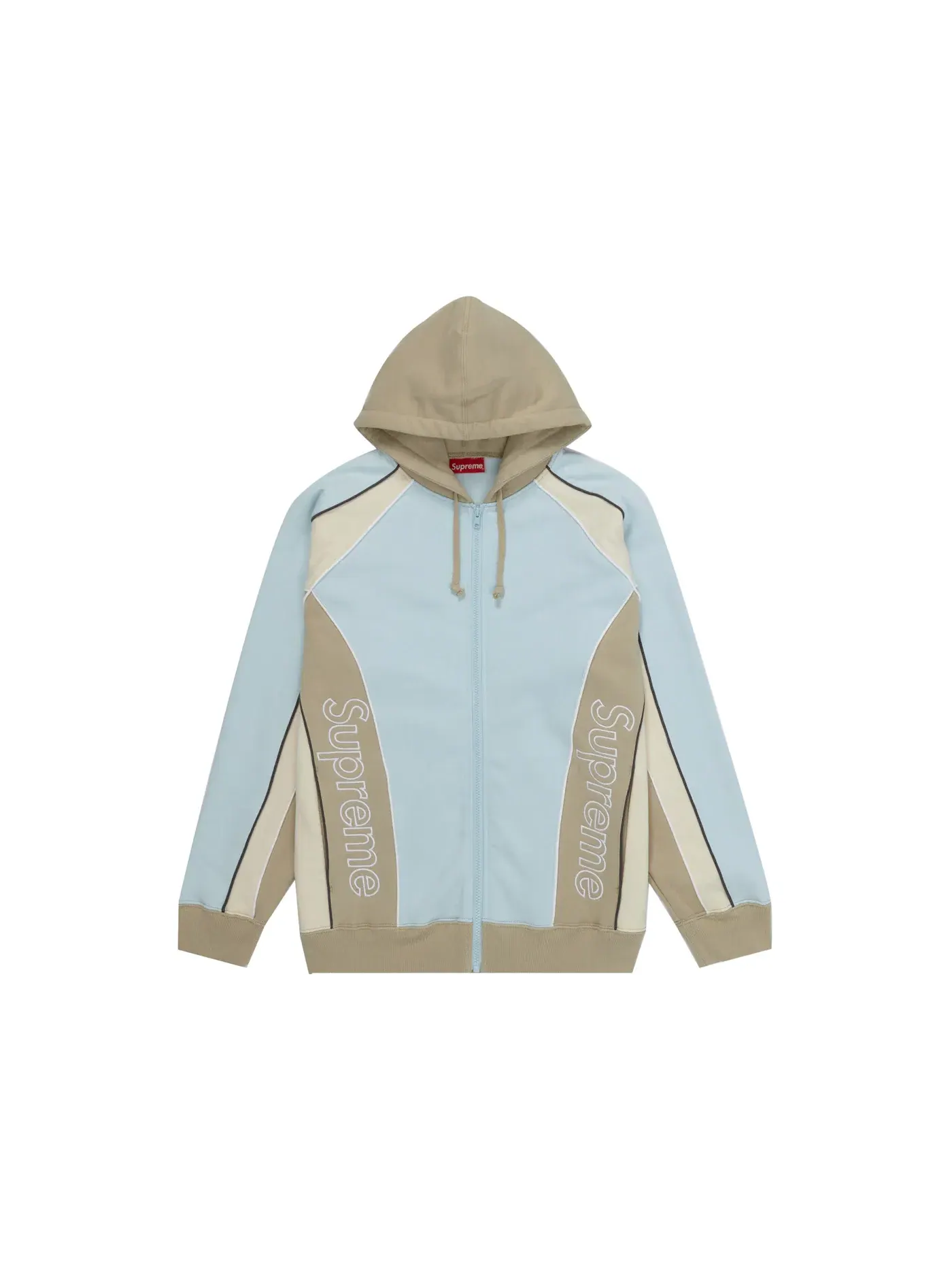 Мужская худи на молнии с принтом Supreme Sweatshirt — изображение 1 из 1, бледный синий