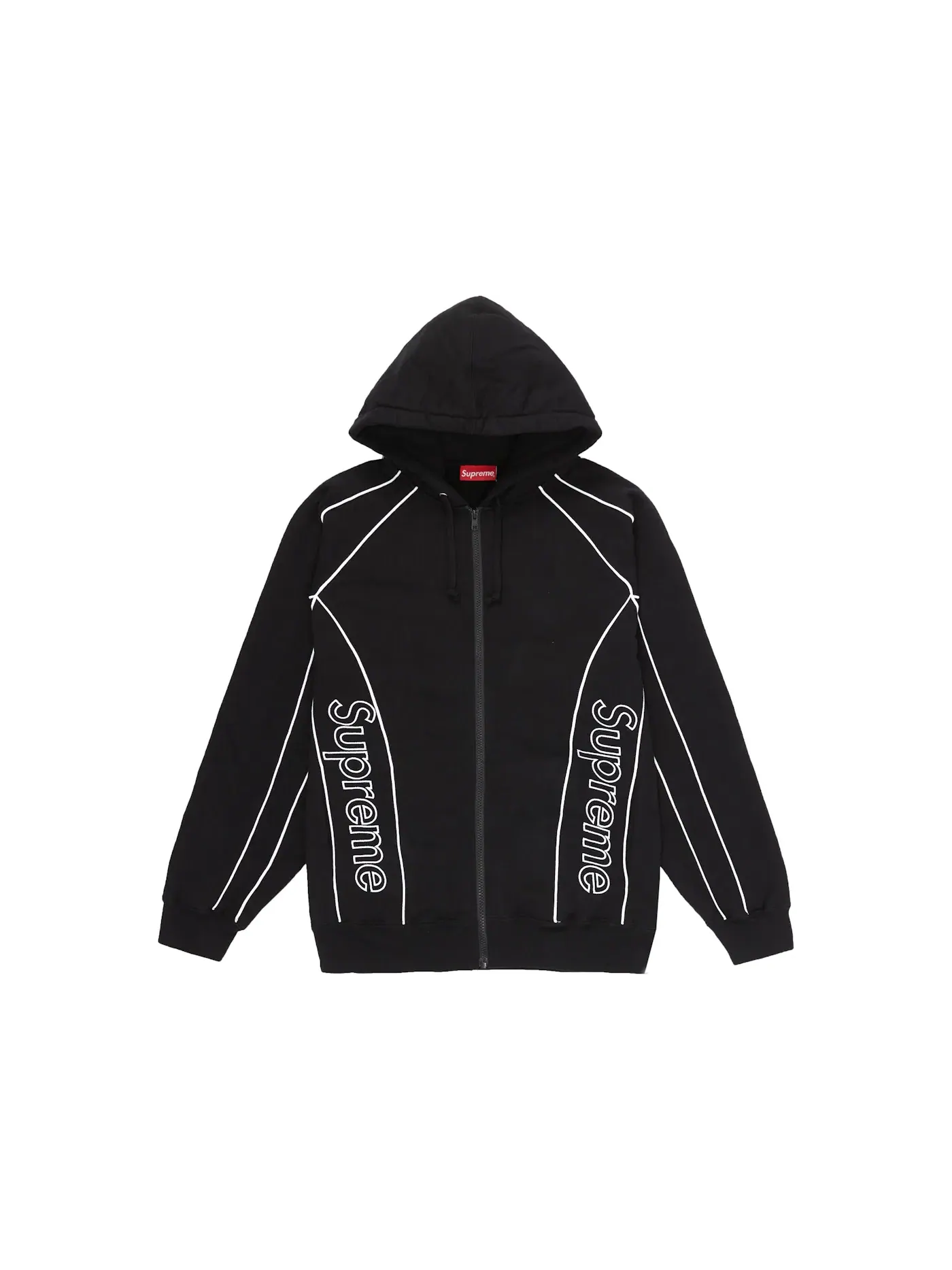 Мужская худи с панельными вставками и молнией Supreme Sweatshirt — изображение 1 из 1, черный