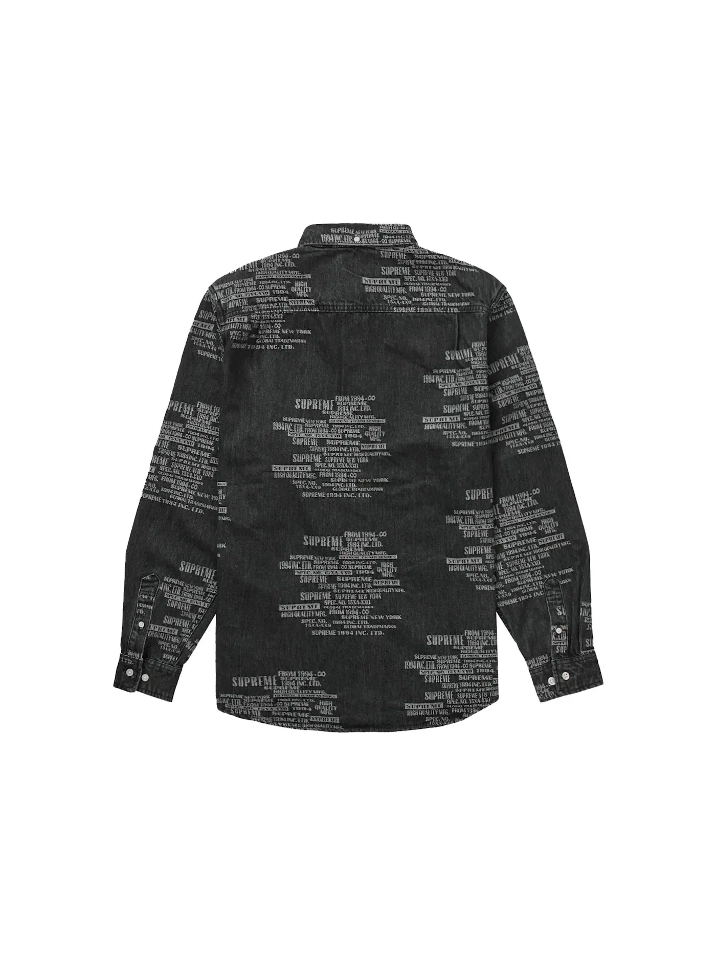 Мужская рубашка из денима с жаккардовым принтом Supreme Shirt — изображение 2 из 2, черный
