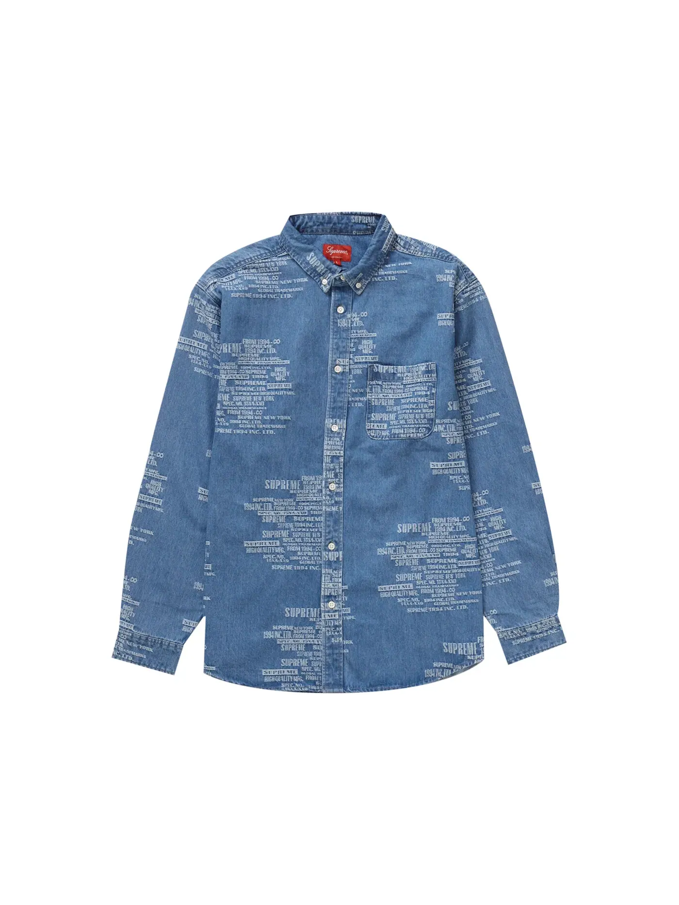 Мужская джинсовая рубашка из жаккарда Supreme Shirt — изображение 1 из 2, синий