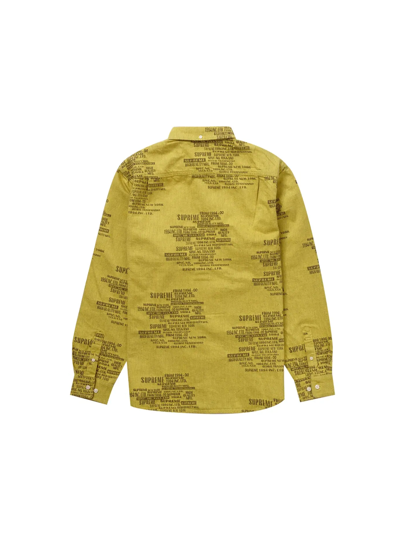 Мужская джинсовая рубашка с принтом Shirt Supreme — изображение 2 из 2, желтый
