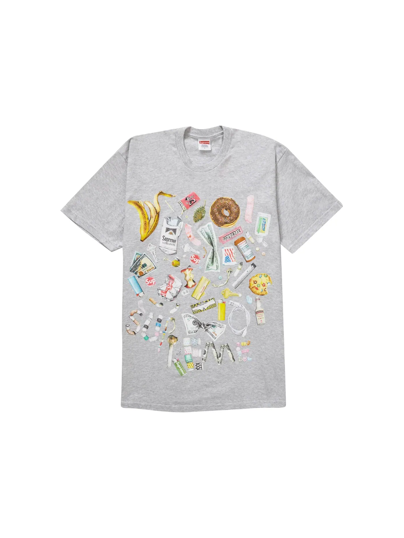 Мужская футболка с принтом Supreme Tee (SS23) — изображение 1 из 1, серый