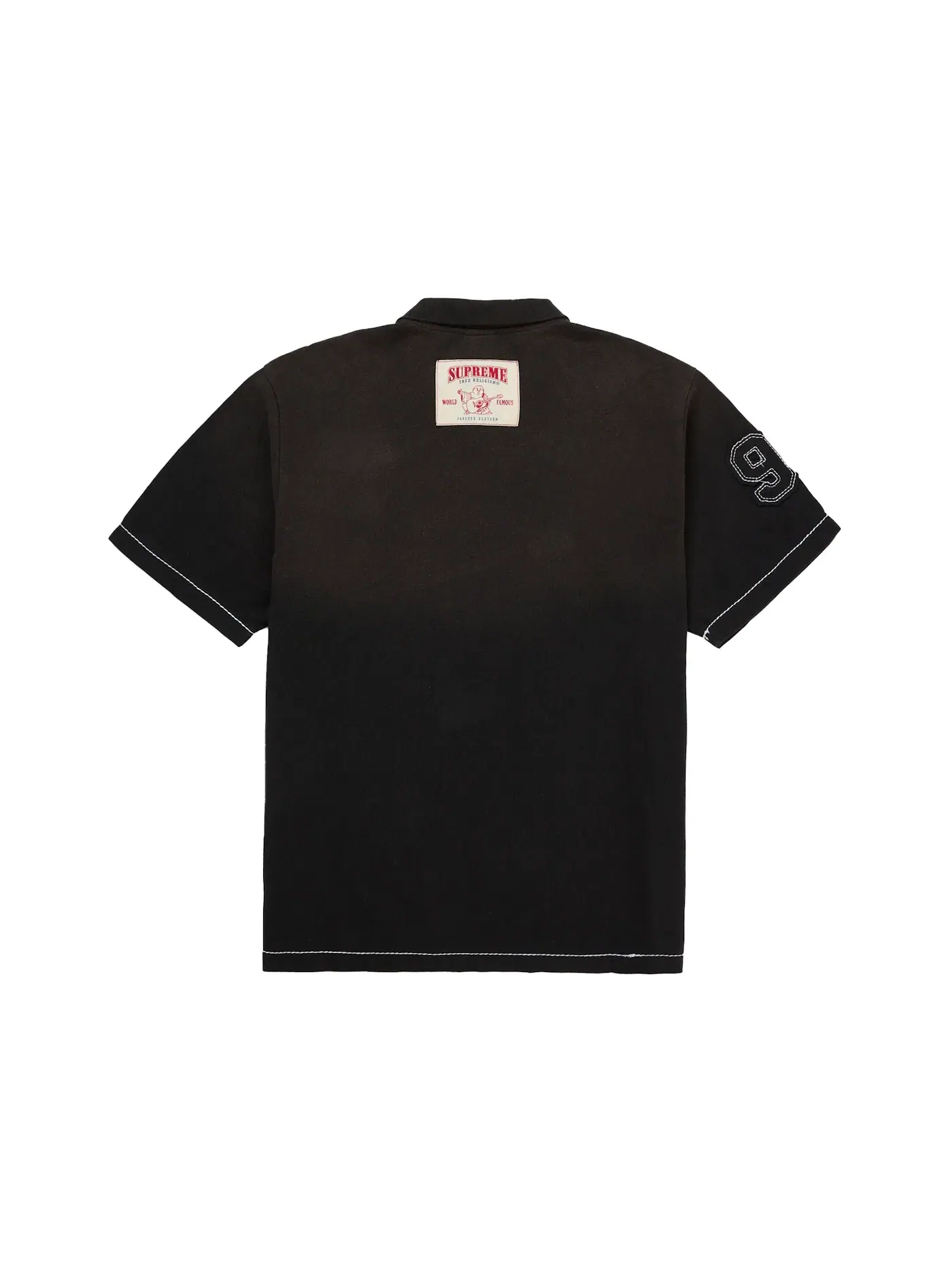 Мужское поло с аппликацией Supreme True Religion Polo Black — изображение 2 из 2, черный