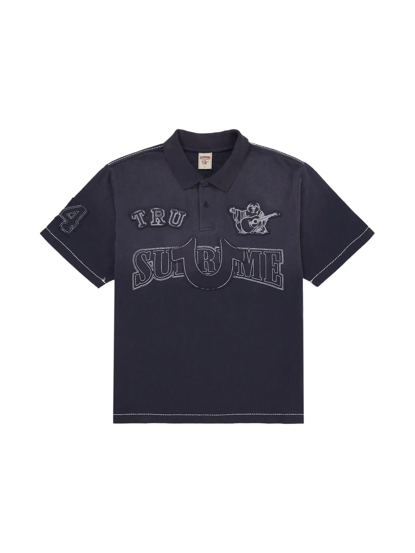 Мужское поло с аппликацией True Religion Supreme — изображение 1 из 2, темно-синий