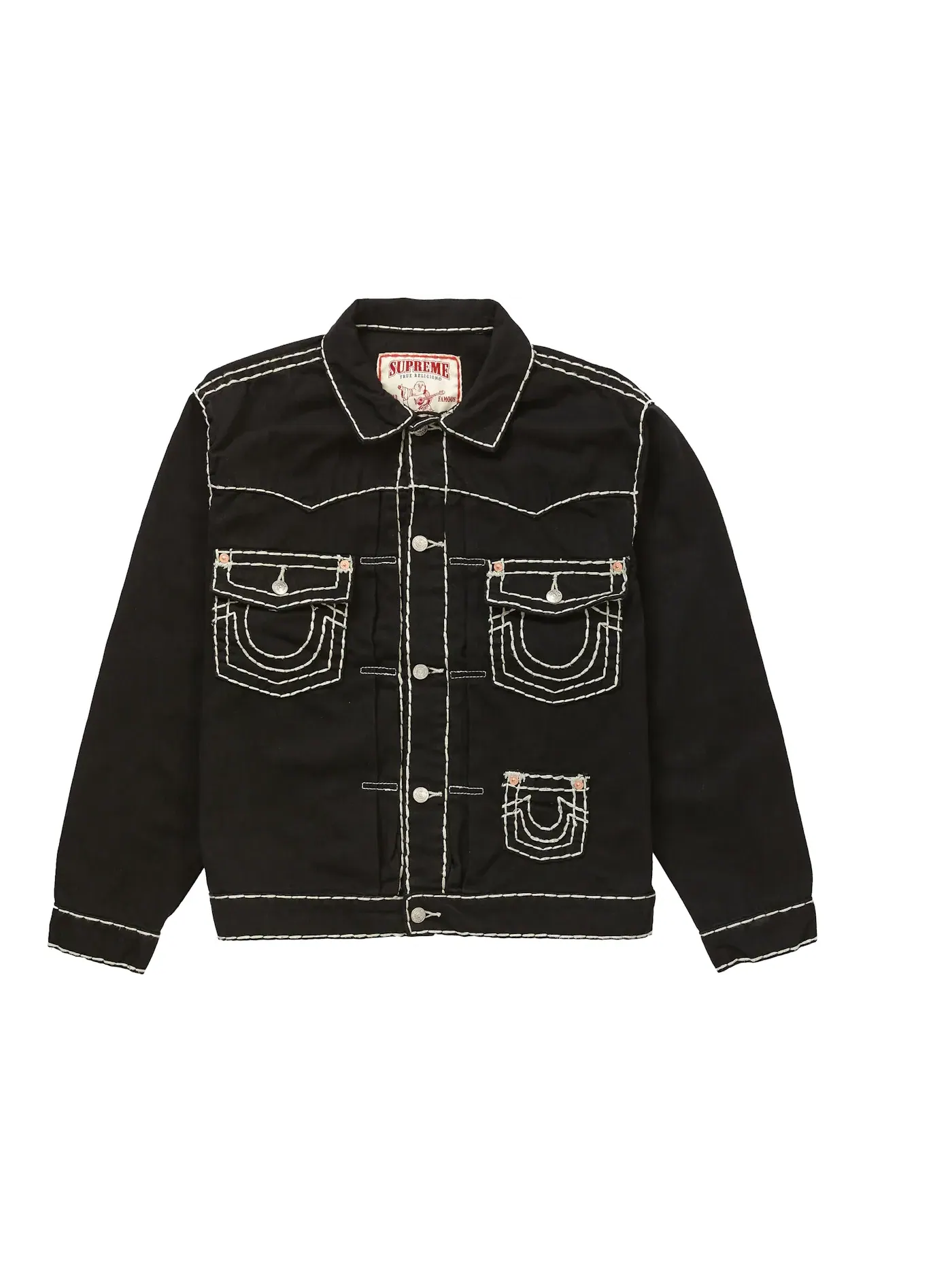Мужская джинсовая куртка True Religion Denim Trucker Jacket Supreme — изображение 1 из 2, черный