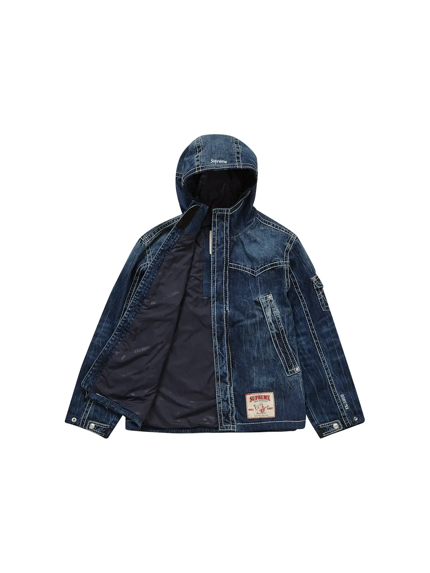 Мужская куртка с GORE-TEX Supreme True Religion Jacket — изображение 2 из 3, джинсовый синий