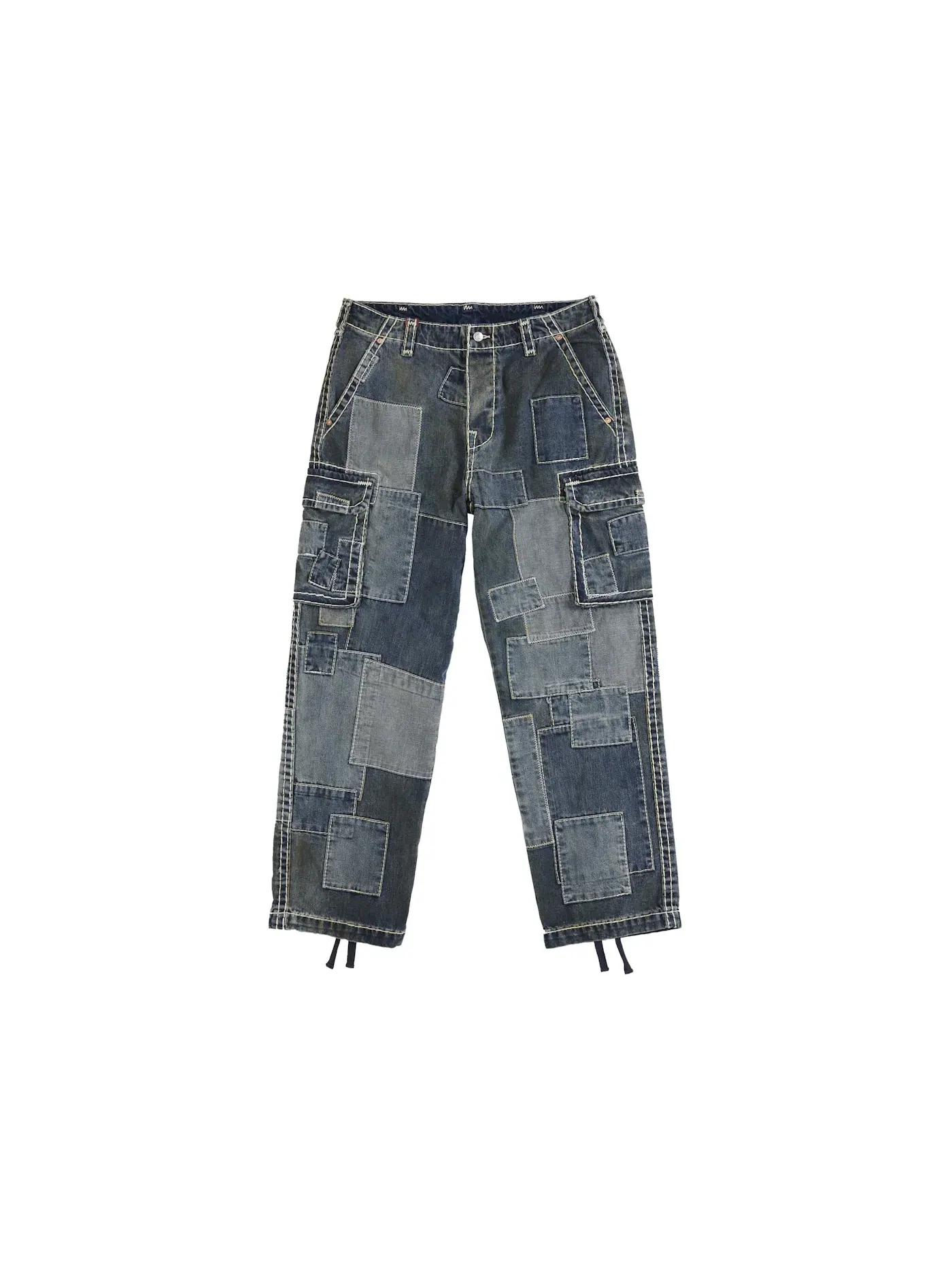 Мужские джинсовые карго-брюки с заплатками Supreme True Religion — изображение 1 из 2, индиго