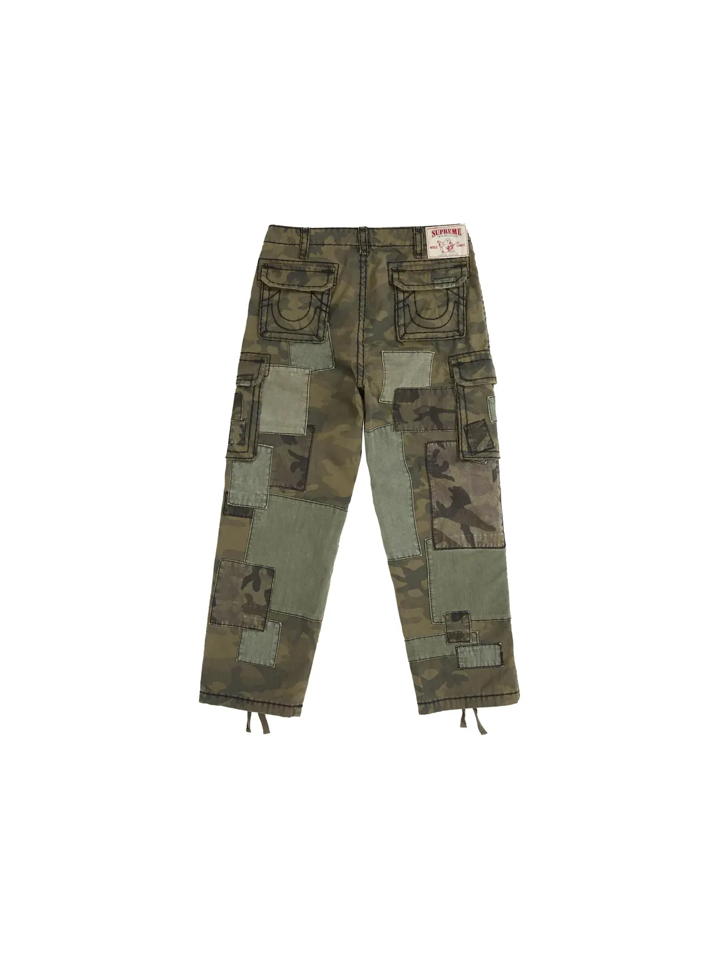 Мужские карго-штаны с патчворком Supreme True Religion, Woodland Camo — изображение 2 из 2