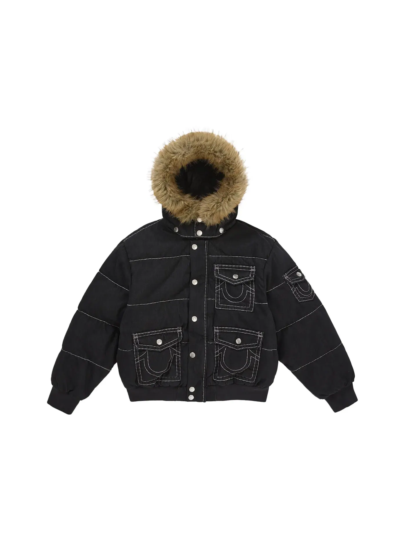 Мужская куртка-пуховик с принтом Supreme True Religion Jacket — изображение 1 из 5, черный