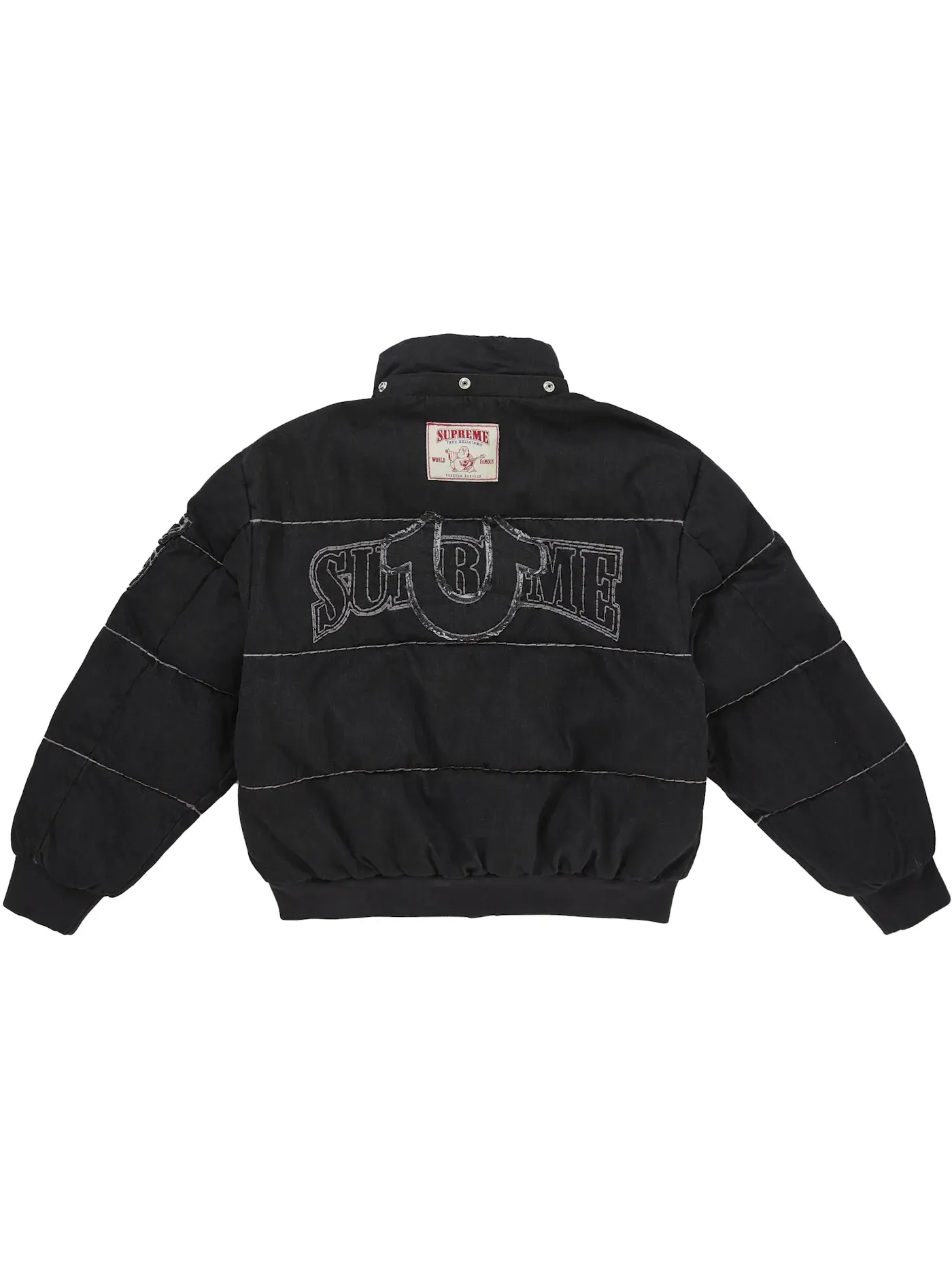 Мужская куртка-пуховик с принтом Supreme True Religion Jacket — изображение 5 из 5, черный
