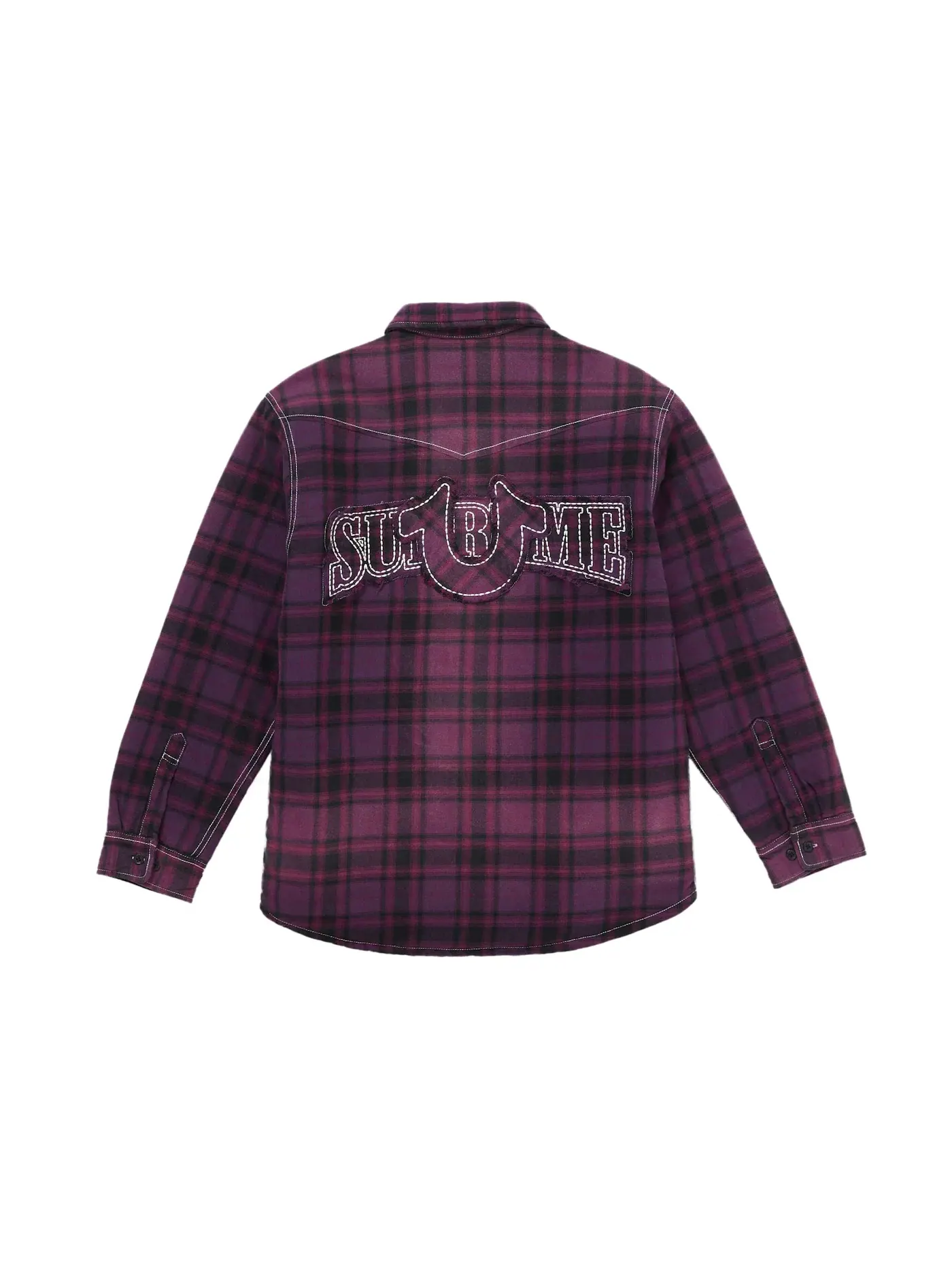 Мужская рубашка с квилтингом и принтом Supreme True Religion Shirt — изображение 3 из 3, фиолетовый