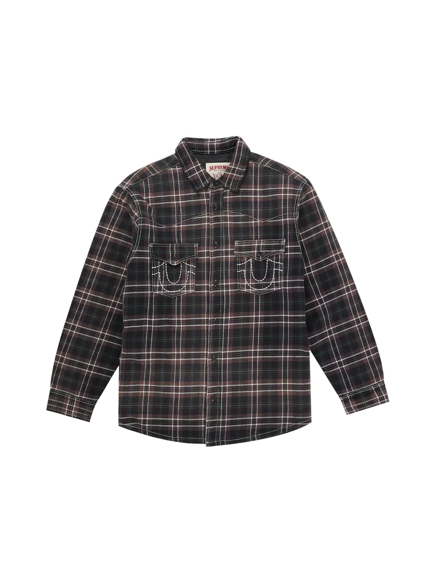 Мужская рубашка с начесом и стеганой подкладкой Supreme True Religion — изображение 1 из 3, черный