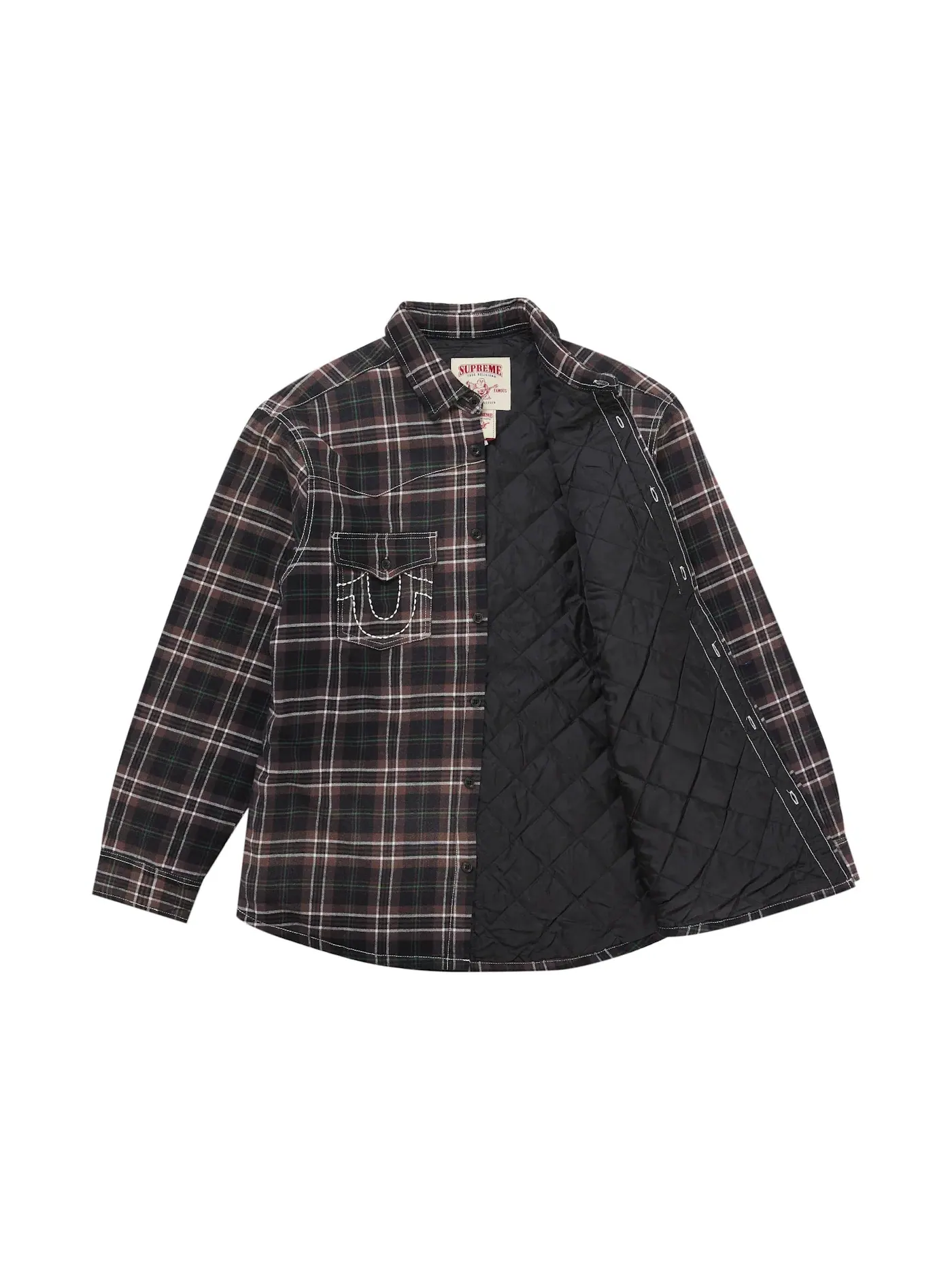 Мужская рубашка с начесом и стеганой подкладкой Supreme True Religion — изображение 2 из 3, черный