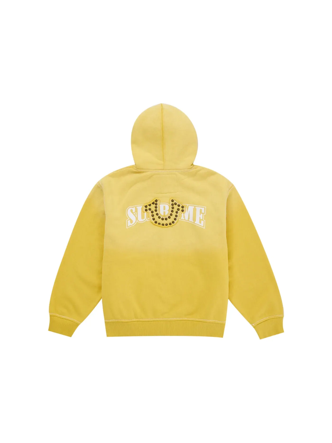 Мужская худи на молнии с капюшоном с принтом Sweatshirt (FW25) Supreme — изображение 2 из 2, желтый