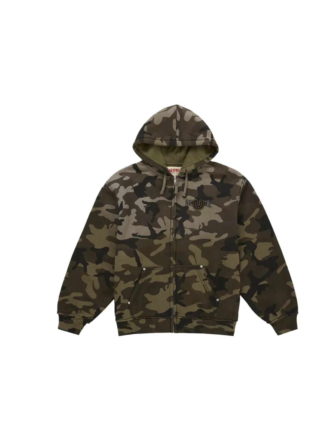 Мужская худи с капюшоном с принтом Sweatshirt (FW25) Supreme, Woodland Camo — изображение 1 из 2